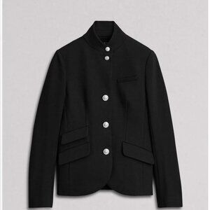 rag & bone Black Blazer with Silver Buttons
